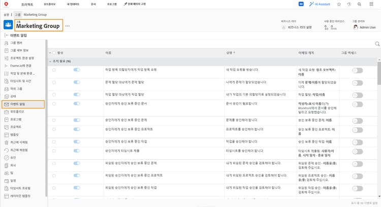 그룹 액세스 열