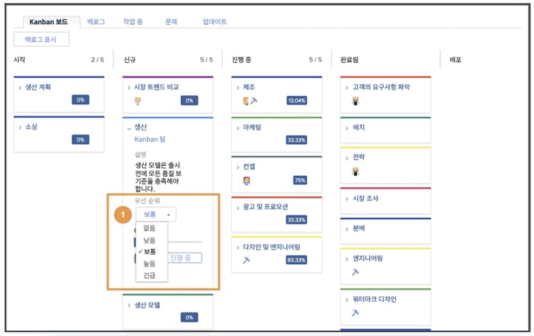 Kanban 카드 상태