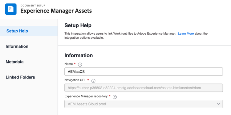 experience manager 저장소 선택