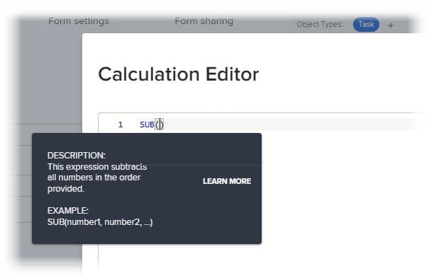 식 도움말 텍스트