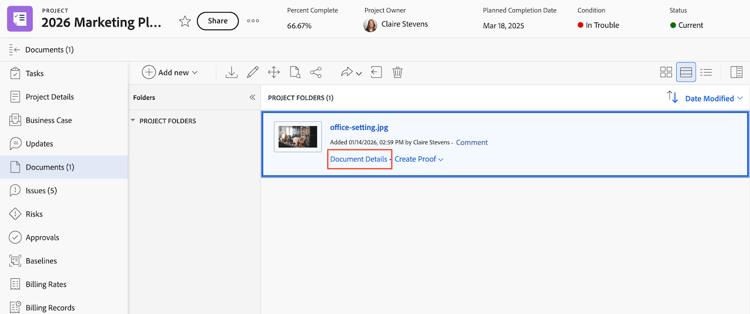 문서 세부 정보