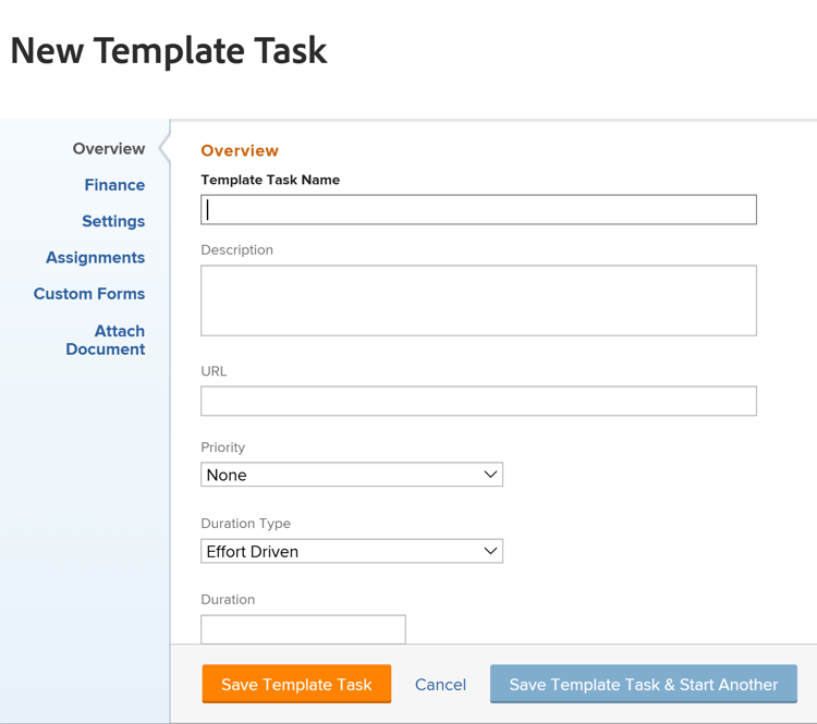 새 템플릿 작업 상자