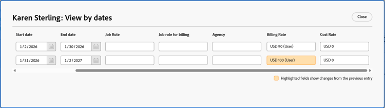 날짜별 보기 창
