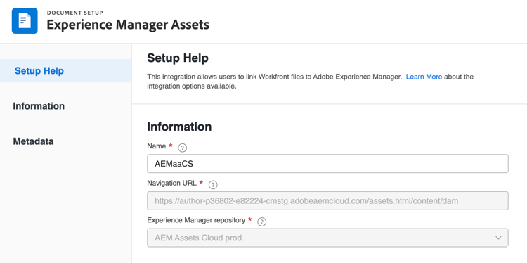experience manager 저장소 선택