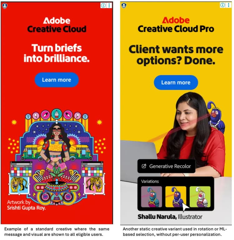 그림 3: 정적 크리에이티브 변형 예시