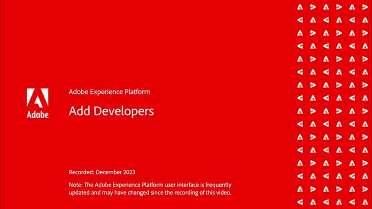 Adobe Experience Platform 기반 애플리케이션에 개발자 추가