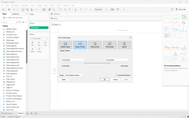 de Filter van de Desktop van Tableau