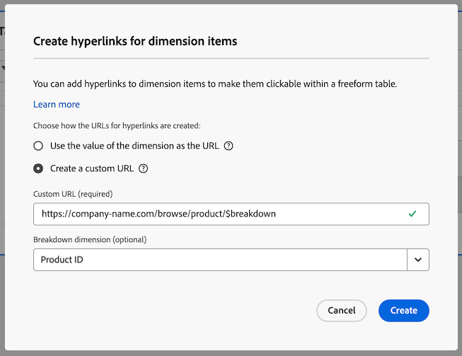 gebruik onderverdelingen in hyperlinks