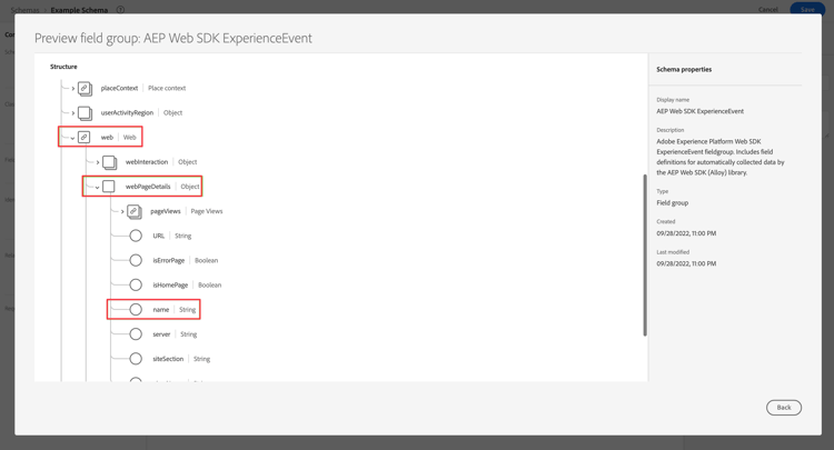 AEP Web SDK ExperienceEvent gebiedsgroepvoorproef