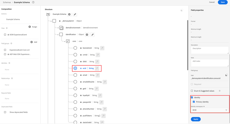 specificeer ECID als identiteit