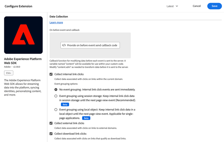 op vóór gebeurtenis verzendt callback