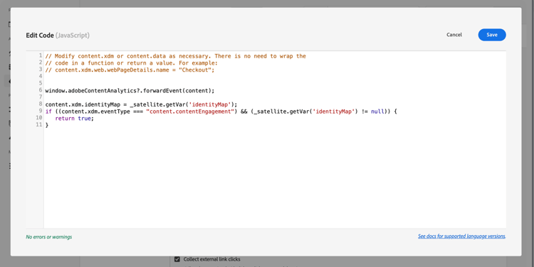 op vóór gebeurtenis verzendt callback