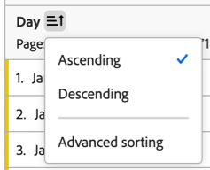 Soort drop-down menu