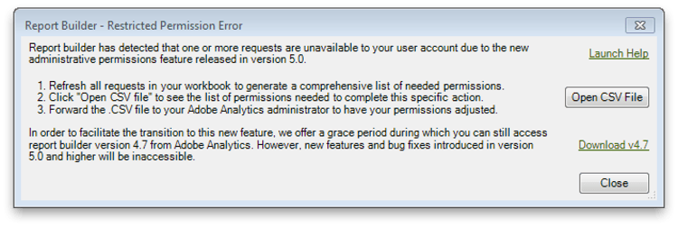 Scherenshot die het Beperkte bericht van de Fout van de Toestemming toont.