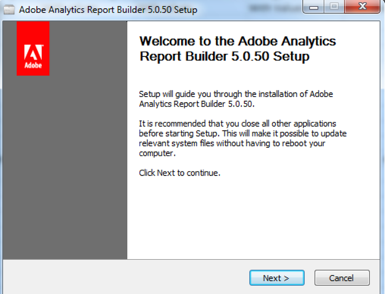 Screenshot die het scherm van de Opstelling van de Report Builder toont.