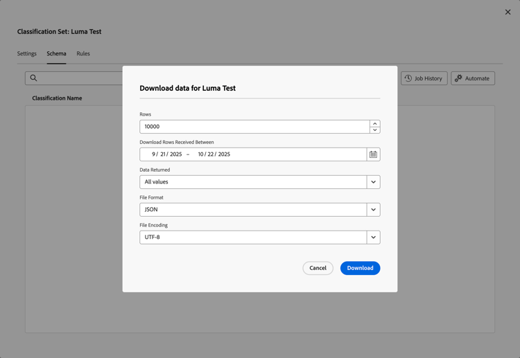de reeksen van de Classificatie - de gegevens van de de downloadclassificatie van het Schema