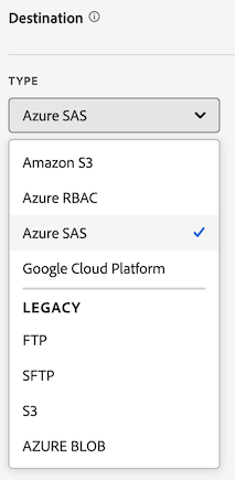 Azure SAS-bestemming