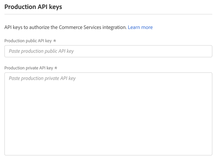 de Sleutel van productie API