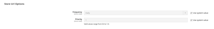 configuratie van de Catalogus - de opslag URL van XML sitemap