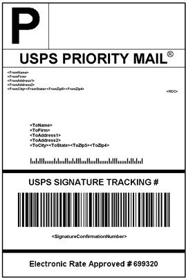Prioriteit USPS Verzendlabel