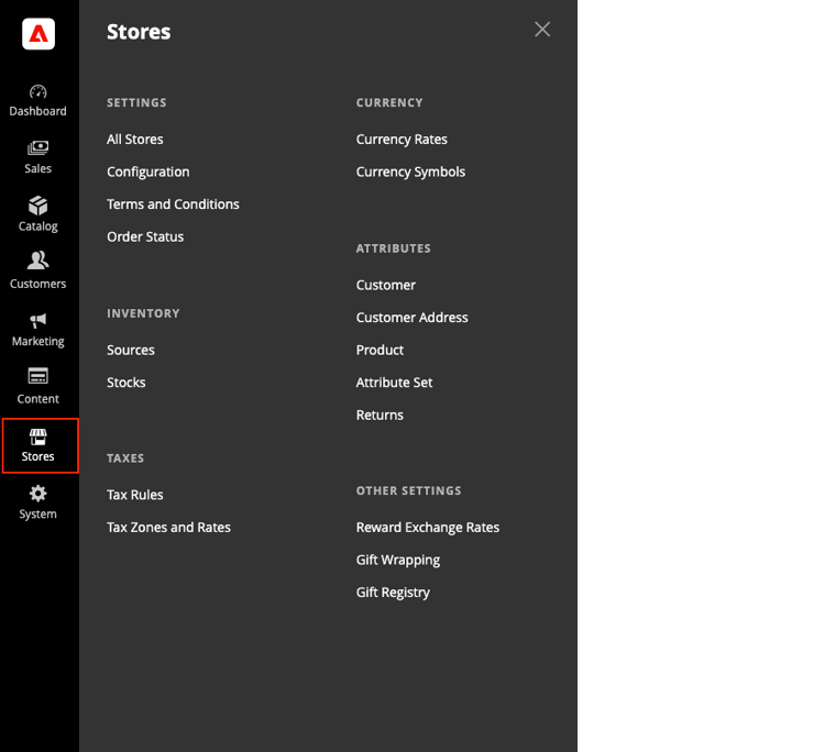 ​ Admin - het menu van Opslag ​