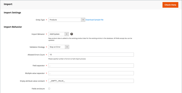 ​ het invoergedrag van Gegevens ​