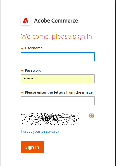 Admin - Teken binnen met CAPTCHA