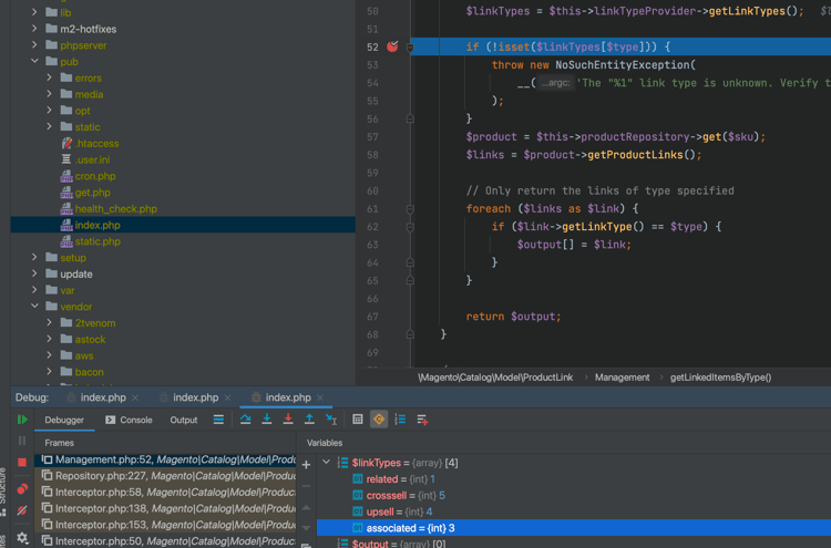 ​ Gegroepeerde de verbindingstypes van Product - alt tekst ​