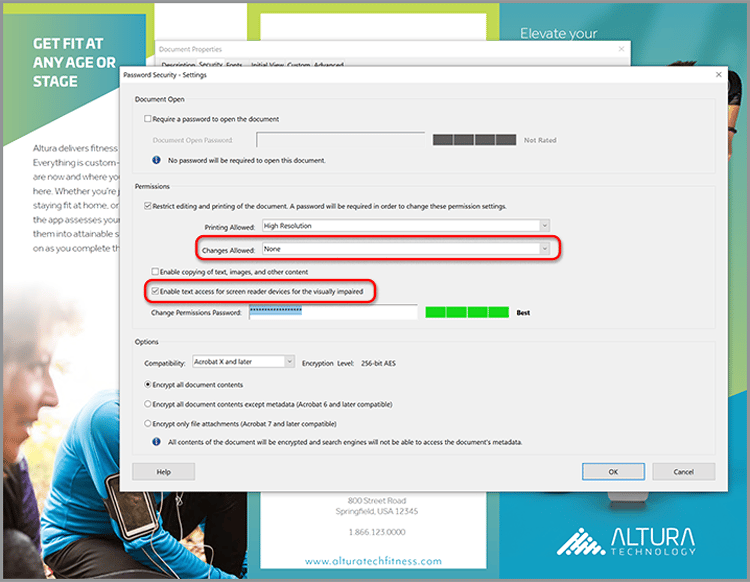 Screenshot van de Eigenschappen van het Document