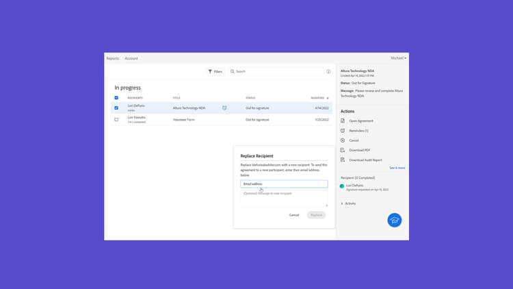 Ondertekenaars vervangen