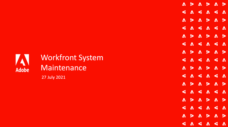 Workfront-systeemonderhoud