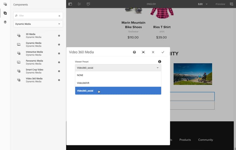 Video 360 de component van Media