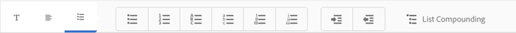 van de Lijst toolbar