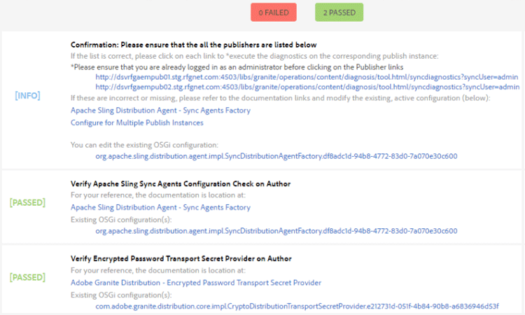 Diagnose voor Publish Instanties