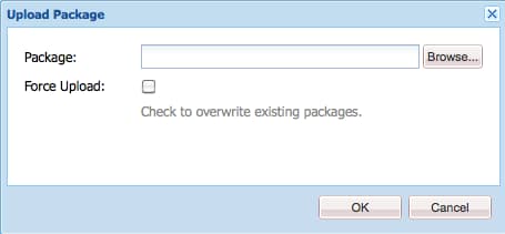 Pakket uploadt dialoog