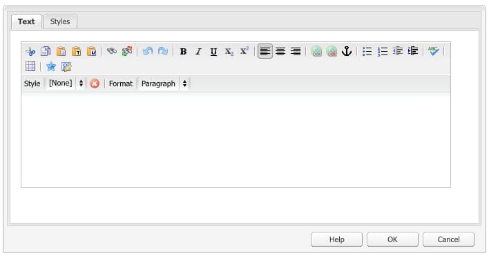 Rich Text Editor toolbar in Klassieke UI