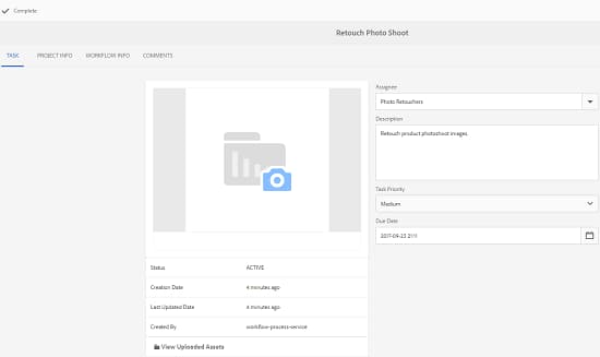 Mening uploadde activa