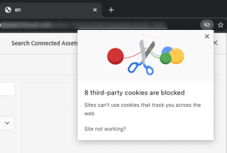 fout van het Koekje in browser van Chrome op wijze Incognito