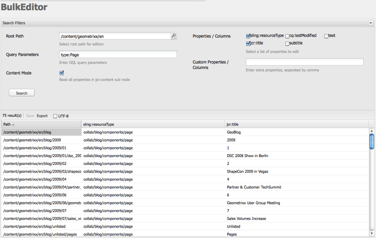 Bulk redacteursresultaten