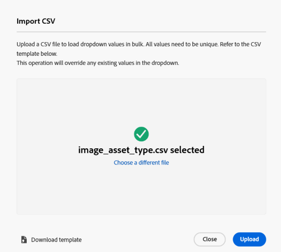 voeg Keuzen door CSV