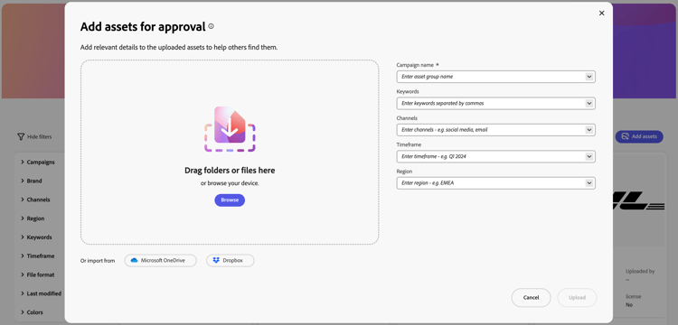 upload meta-gegevens op Content Hub