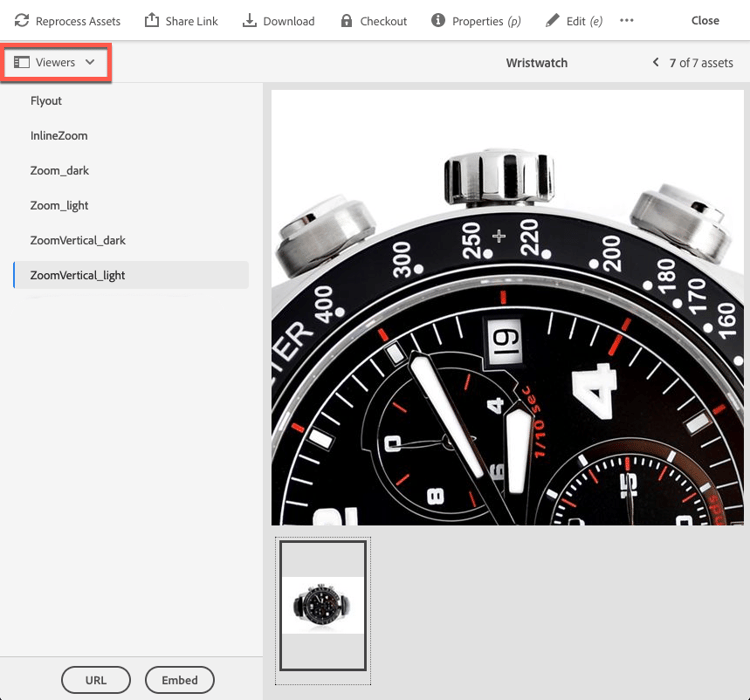 Previewing activa die op de Verticale die kijker van het Licht van het Gezoem wordt gebaseerd