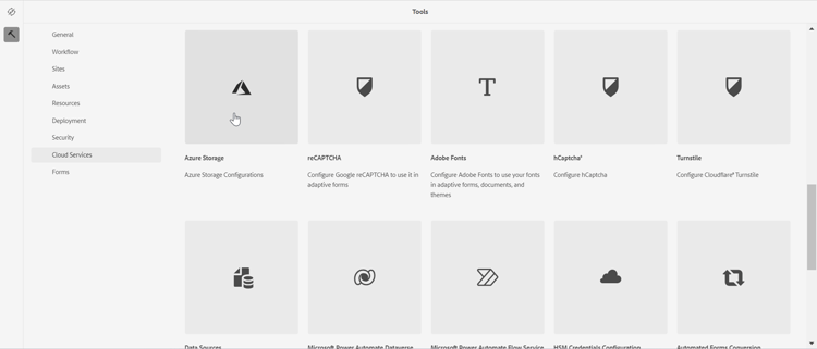 Azure selectie van de Kaart van de Opslag