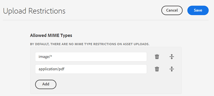 Activa uploadt beperkingen