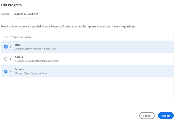 Screens toe:voegen-op optie