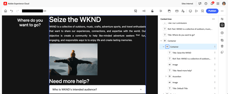 Selecterend een component om aan een container