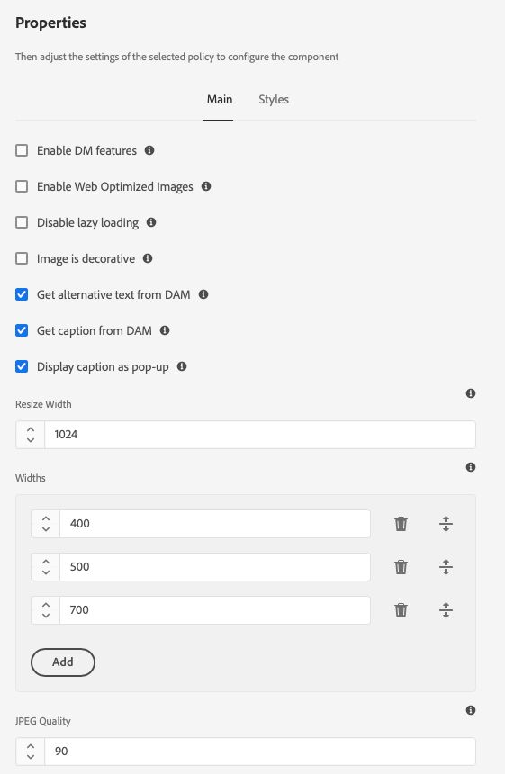 het belangrijkste lusje van de het ontwerpdialoog van de Component van het Beeld het ontwerp