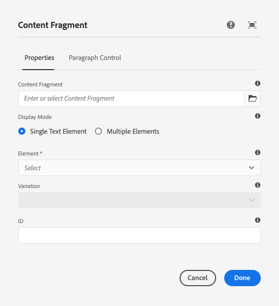 Component Inhoudsfragment