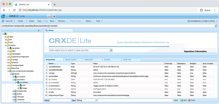 CRXDE Lite - het Zuiveren Inhoud