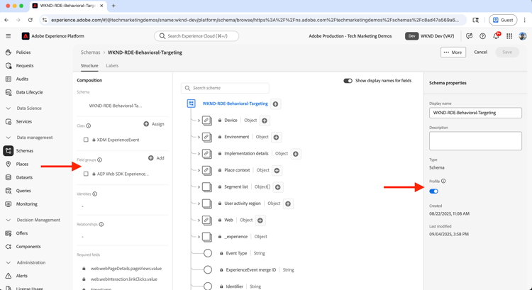 Schema van de Update